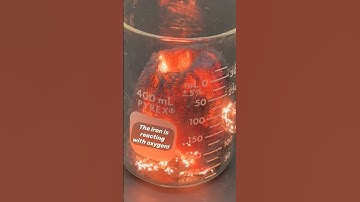 Making iron oxide 🧪🔥 #chemistry #chemicalreaction #experiment #stoichiometry