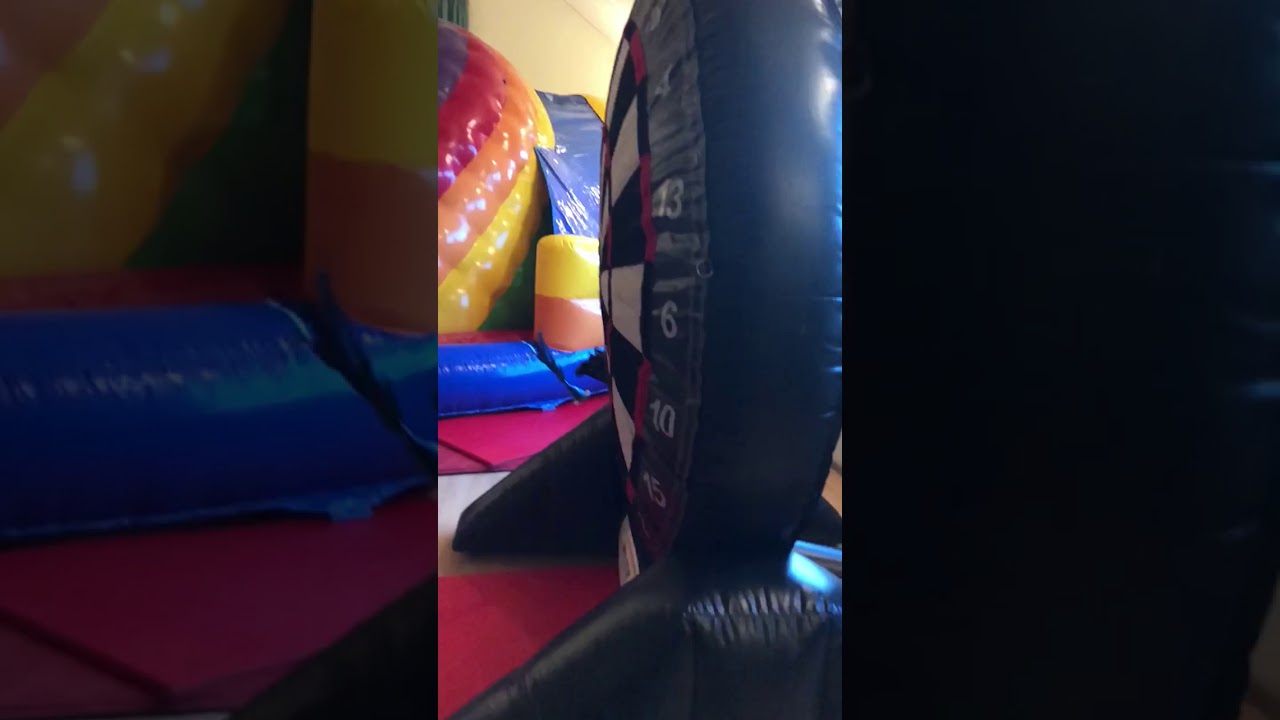 Epic Slow Motion Giant Dartboard Throw!