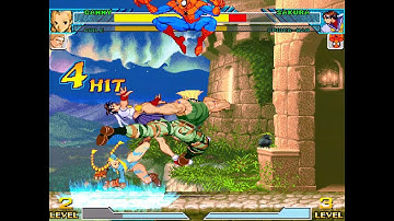 Guile & Cammy vs Sakura Kasugano & Spiderman