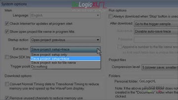 Logic Analyzer GoLogicXL: System options (options #01)