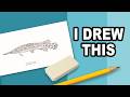 I drew the CRAZIEST looking fish... The Spotted Gar | Timelapse Drawing