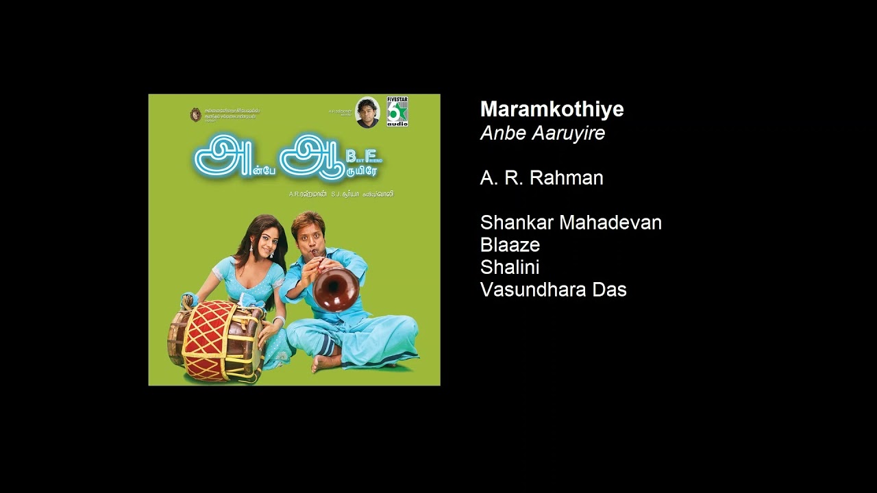 Maramkothiye   Anbe Aaruyire Audio Song  A R Rahman