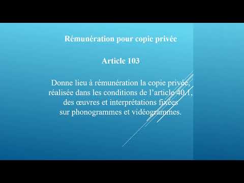 TOUT SUR LA COPIE PRIVEE