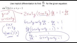 Advanced Implicit Differentiation Homework Walkthrough