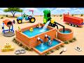 DIY Tractor Builds Swimming Pool with Automatic Pump for Hot Summer | Mini Construction