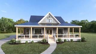 EXCLUSIVE MODERN FARMHOUSE PLAN 009-00364 WITH INTERIOR