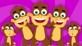 năm con khỉ nhỏ | thơ trẻ em | Bài hát khỉ | vườn ươm vần | Song For Kids | Five Little Monkeys