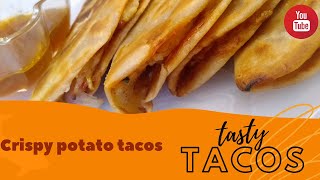Crispy Potato tacos | Tacos recipe | Taco Mexicana - Homemade Dominos Style in Tawa | Potato Tacos