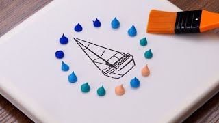 Midsummer and Boats｜Easy Acrylic Painting Tutorial For Beginners｜Satisfying Relaxing ASMR (1181)