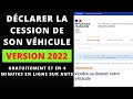 Dclarer la vente dun vehicule  comment dclarer la cession dun vhicule doccasion  ants 