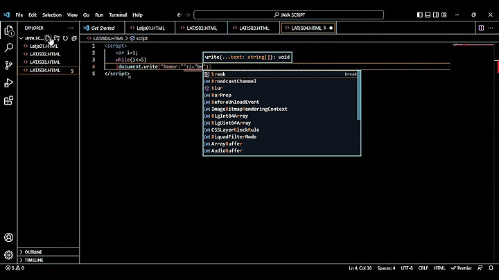 Cara membuat file javascript dalam kode visual studio