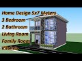 Special Home Design, 5x7 Meter 3 Bedroom by 2 Floor