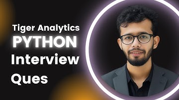 Python Interview Question | Tiger Analytics | Udit Soni