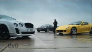 Bentley Continental Supersports v Ferrari 599 HGTE v Aston Martin DBS by evo Magazine screenshot 1
