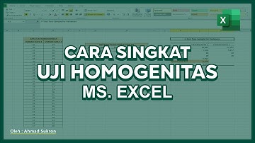 Cara Uji Homogenitas dengan EXCEL ➡️ F Test Two Sample For Variances EXCEL ‼️