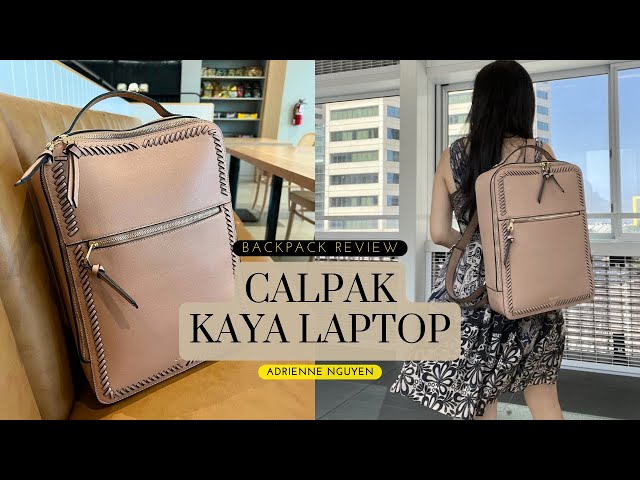 Calpak Kaya Faux Leather Laptop Backpack