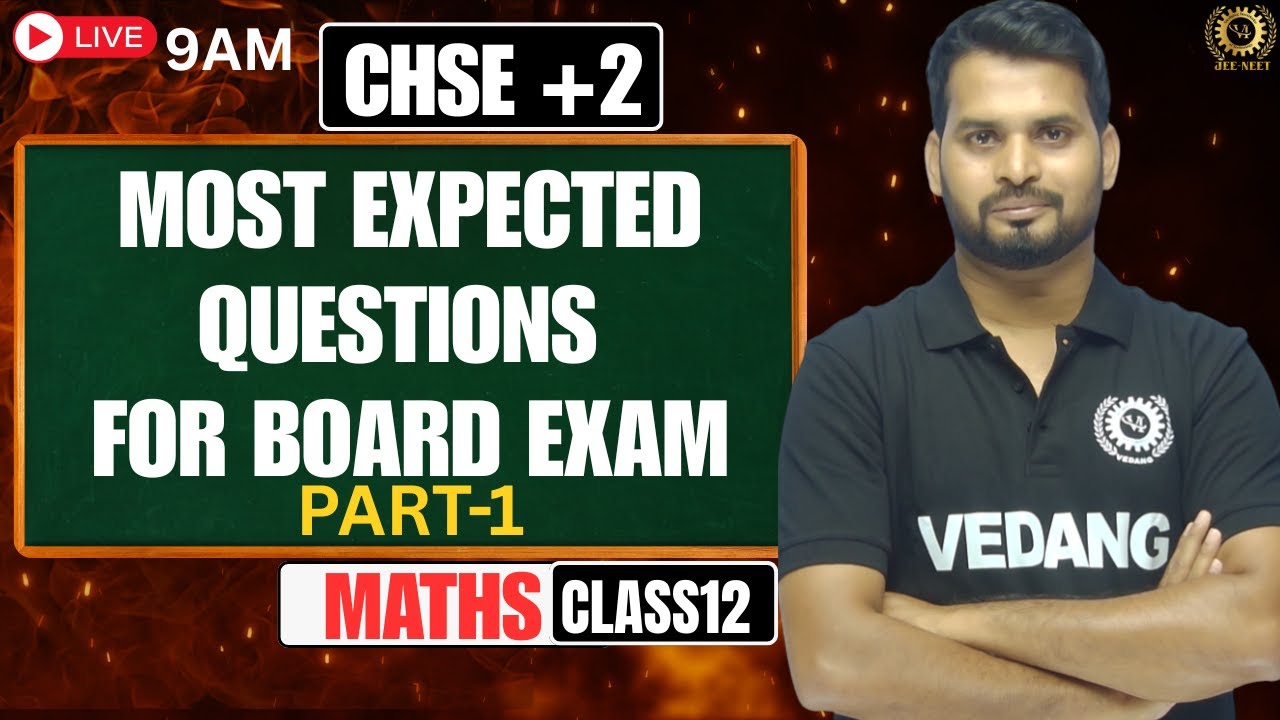 🔥 Class 12 Maths | Most Expected Questions for Board Exam 2026 ...