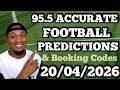 FOOTBALL BETTING TIPS &amp; PREDICTIONS TODAY 20/04/2026 | SAFE PICKS FOR MONDAY #footballpredictions