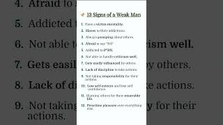 13 sign of a weak man's #lifelessons #shortsfeed #englishquotes