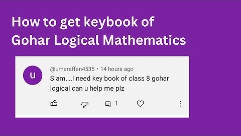 How to get keybook of Gohar Logical Mathematics