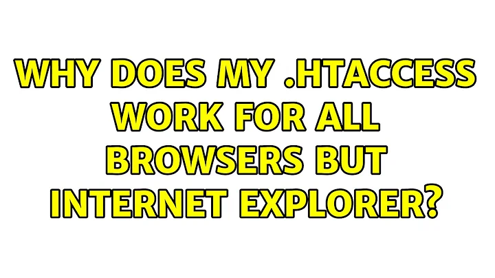 Why does my .htaccess work for all browsers but Internet Explorer? (2 Solutions!!)