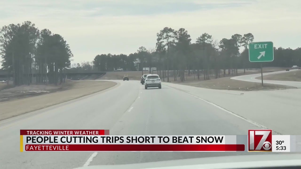 People cutting trips short to beat the snow in central NC