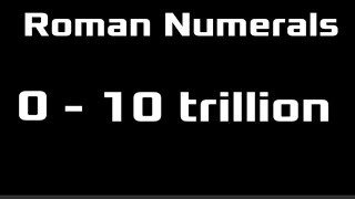 Roman Numerals 1 - 10,000,000,000,000