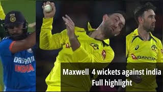 Glenn maxwell 4 wickets against India 😰😰 || Maxwell bowling is dangerous 🥵🥵