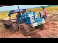 Swaraj 744XT Full load trolley struck in the deep mud | ধান কাটা গাড়ী #tractor #tractorvideo