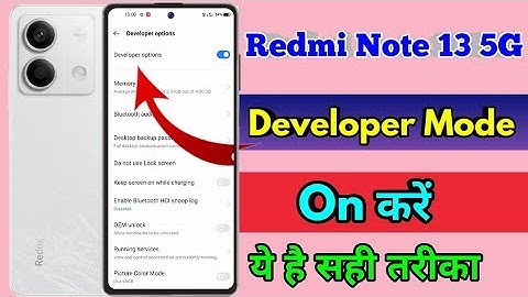 how to on developer option in redmi note 13 5g | redmi note 13 5g developer option on kaise kare