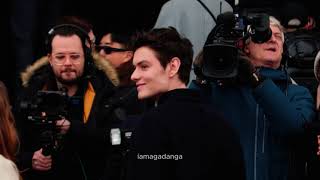 Louis Partridge At Prada Fw25 Menswear Show In Milan.