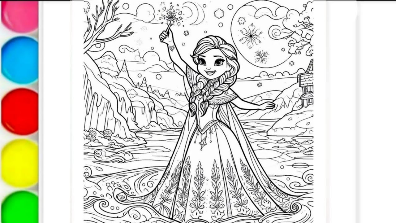 Как нарисовать Анну из Холодного сердца, рисунок принцессы Диснея Эльзы, раскраска Анна из мультф...