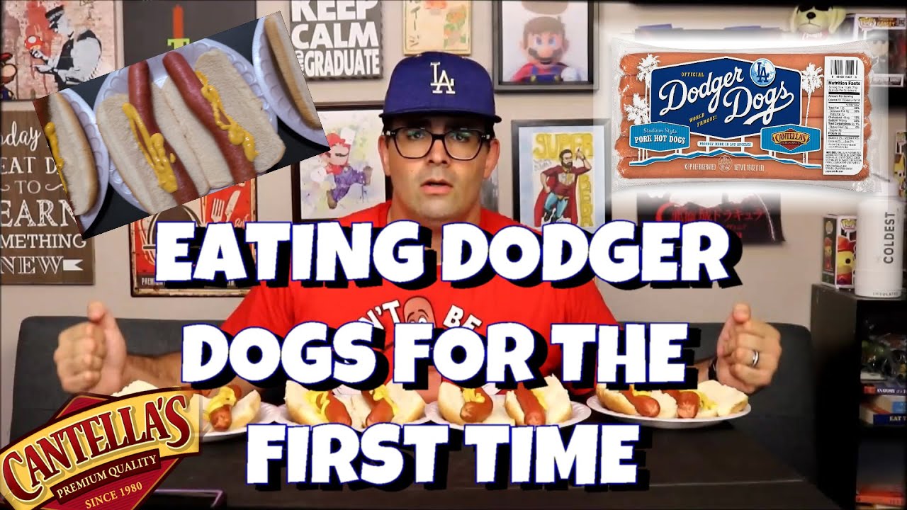 Eating Dodger Dogs for the First Time Papa Cantella's Hot Dog