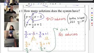 Algebra 1 notes 5-7 Number of Solutions - Algebraic