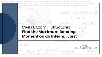 Civil PE Exam - Structural - Find the Maximum Bending Moment on an Internal Joist