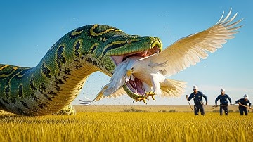 Brave Heroes Race to Save White Eagle from a Giant Python’s Vicious Ambush