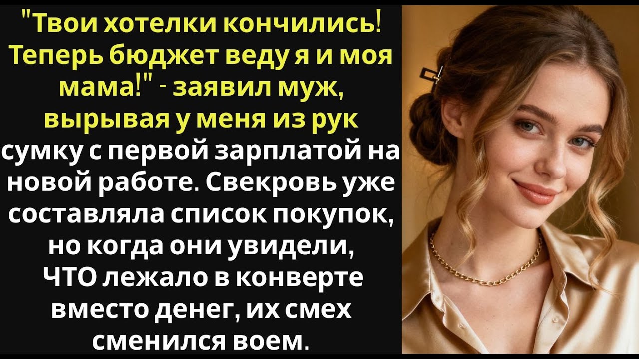 'Зарплату будешь отдавать мне, а на расходы я тебе буду выдавать, как собаке!'   ржал муж