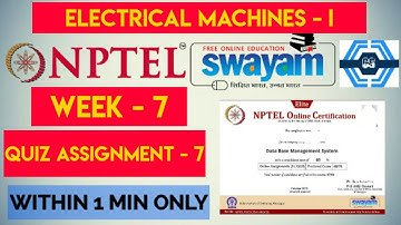 Electrical Machines - I Week 7 Quiz Answers NPTEL 2022 | SWAYAM
