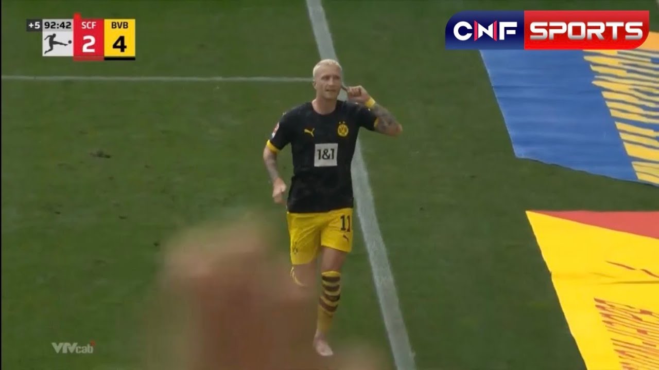 Dortmund fans celebrate after Marco Reus goal vs Freiburg (12th September, 2023) ⚽⚽