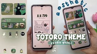 make your Android phone aesthetic | 🌱Totoro (studio ghibli) theme | Samsung a13 aesthetic 💚 screenshot 1