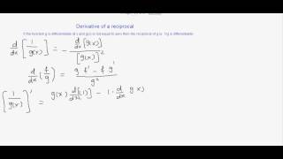Derivative of a reciprocal