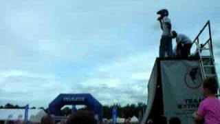 BMX Lands Big Loop + 180 On Half Pipe