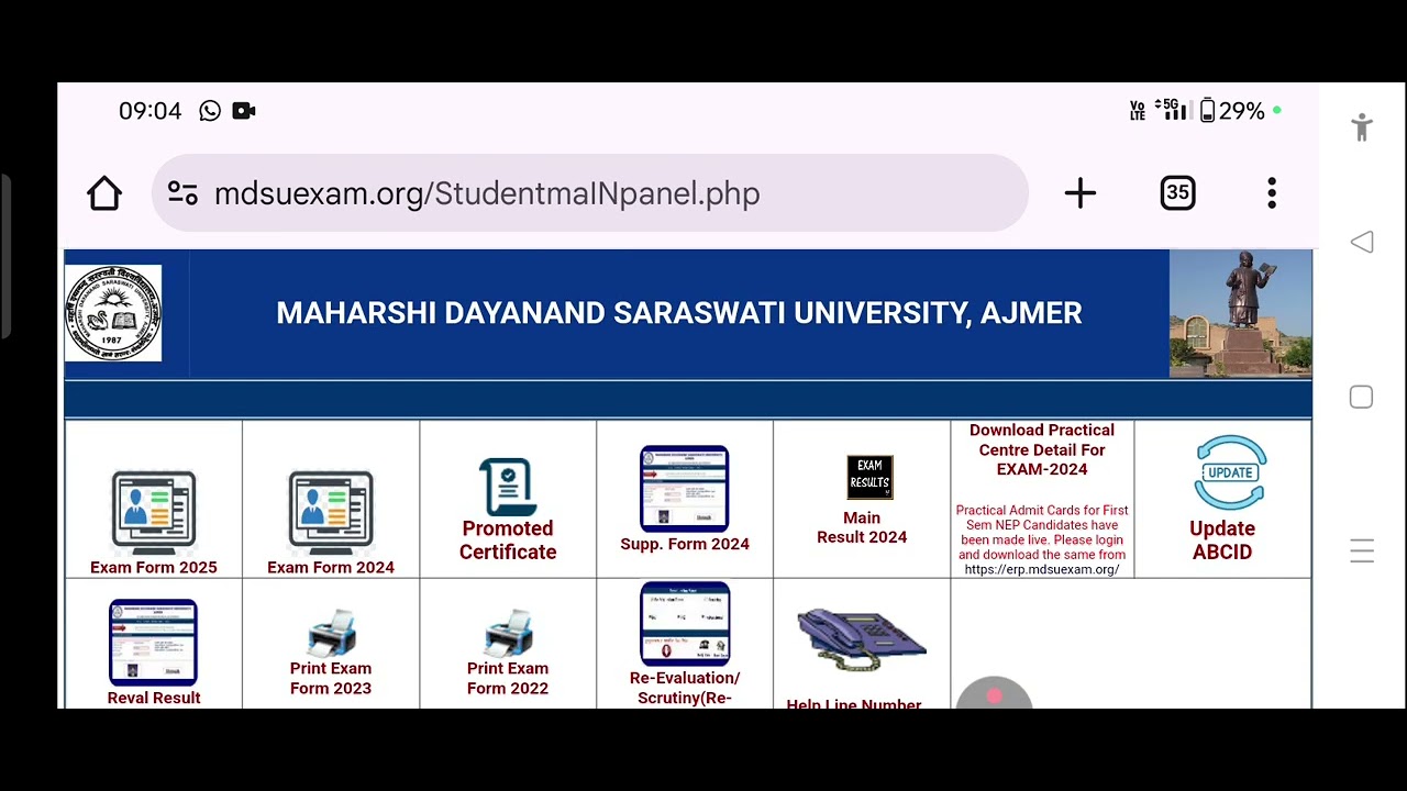 mdsu ig pg exam timetabele download kaise kare. mdsu ba/bsc/b.com/ma/msc time table kaise dekhe