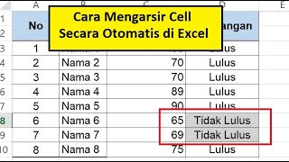 Cara Mengarsir Cell Secara Otomatis di Excel