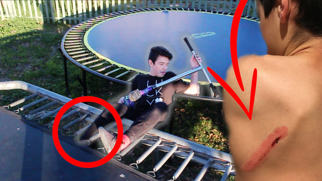 BACKYARD TRAMPOLINE PARK! *ACCIDENT* YouTube