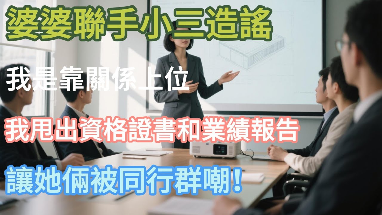 【完結】婆婆聯手小三造謠我是靠關係上位，我甩出資格證書和業績報告，讓她倆被同行群嘲！#小说推文 #婚姻 #故事頻道 #情感 #情感故事