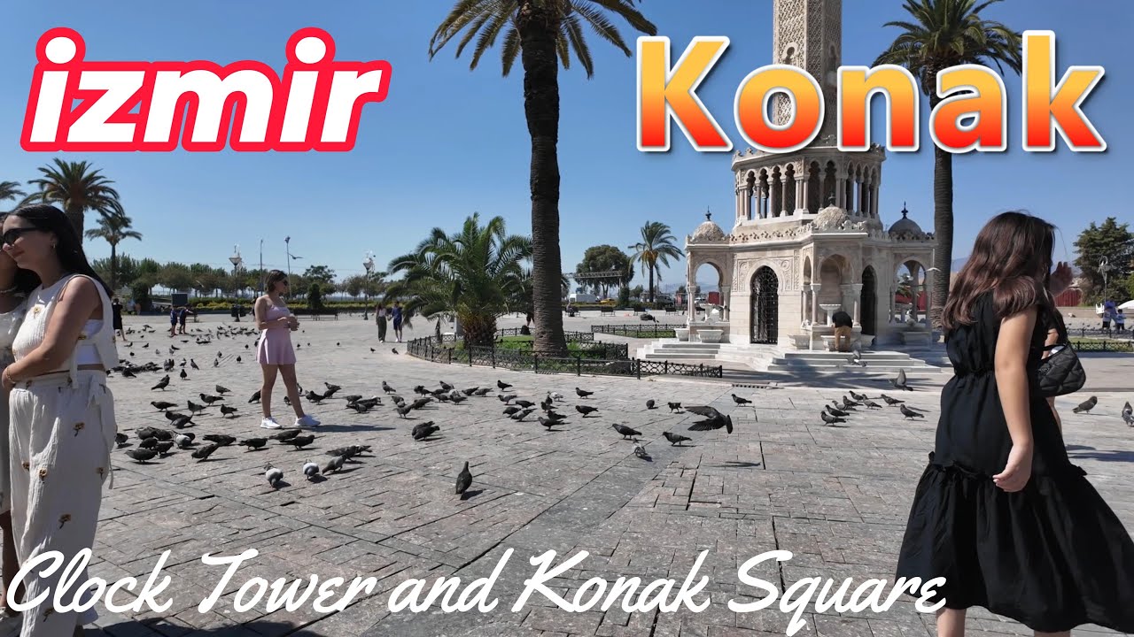 Walking Tour Kemeraltı Bazaar is a historical district of İzmir Turkey. Clock Tower Konak Square 4K.