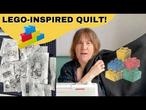 Lego-Inspired Brick Quilt for a Teen! | Upcycled Clothing & Improv Techniques
