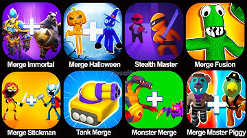 Halloween Merge Rainbow Friend, Merge Master Piggy End Chapter, Tank Merge, Merge Immortal Heroes