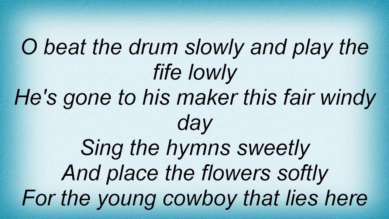 Jane Siberry Streets Of Laredo Lyrics YouTube